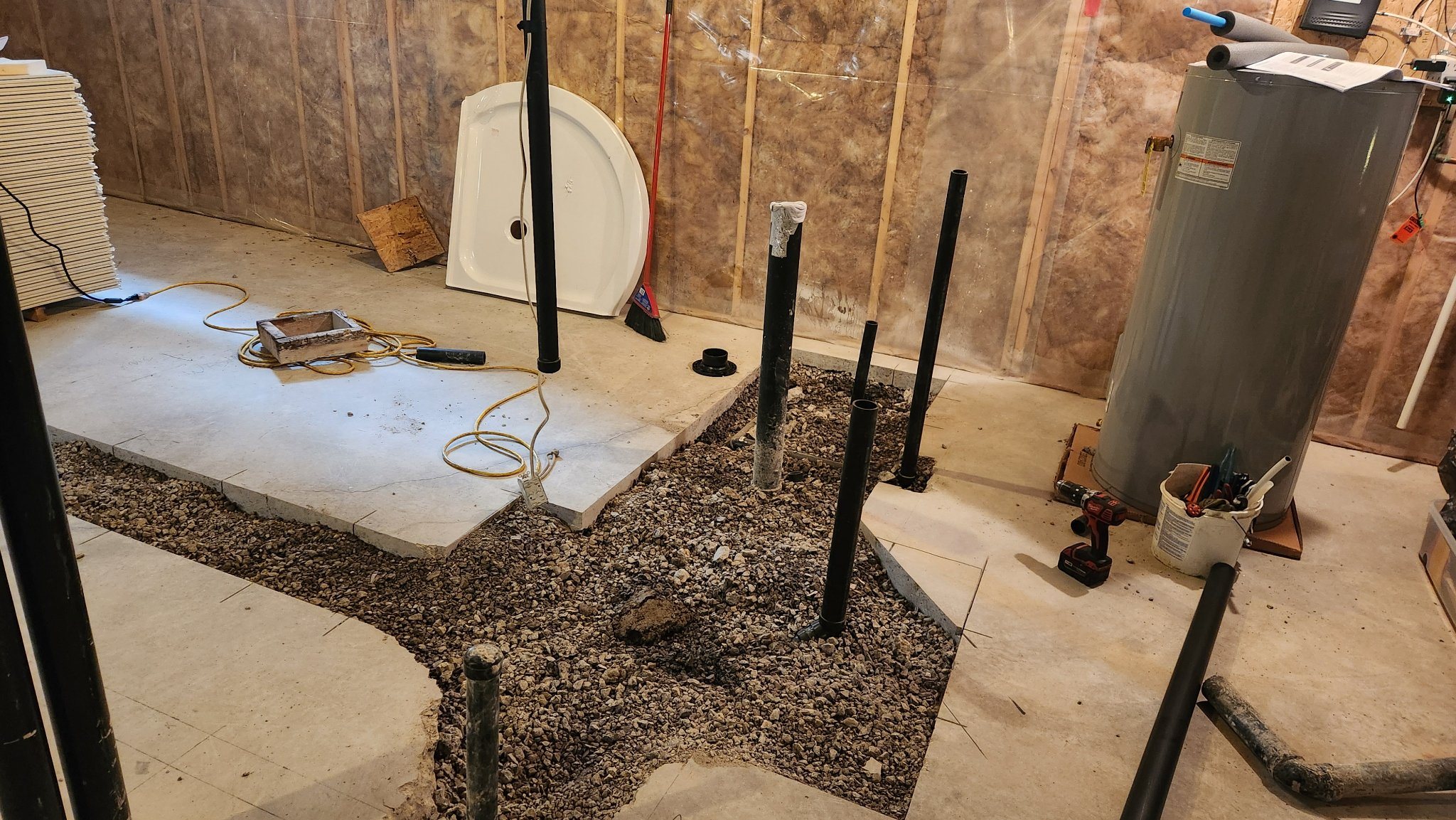Basement bathroom rough-in by Leak Free Plumbing — serving Kingston East, Kingston