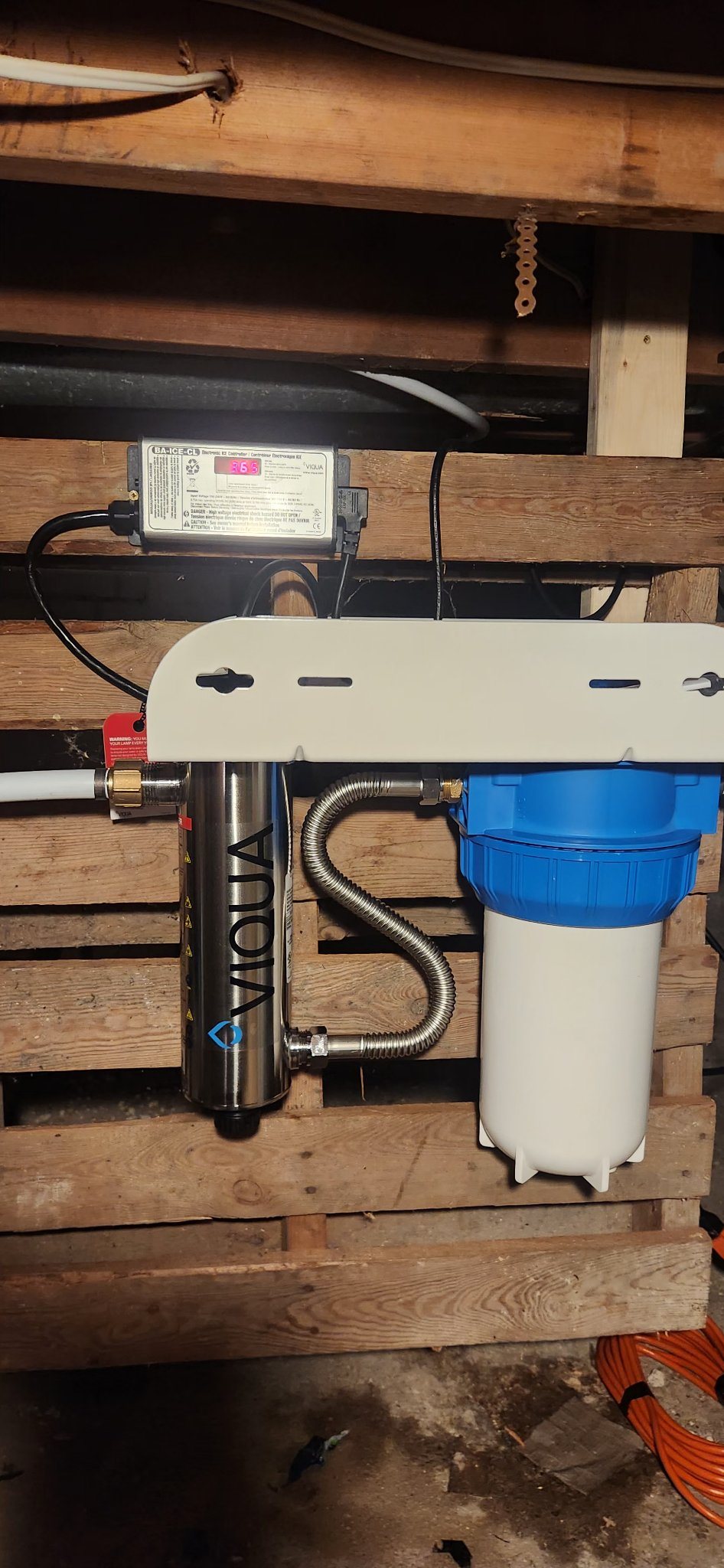 UV water treatment system installed